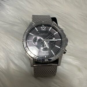 Caravelle Men's Silver Chronograph Watch